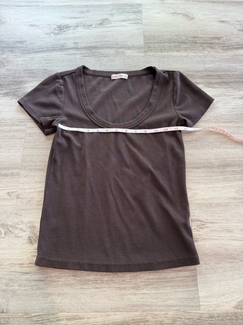 Marine Layer Classic Scoop Neck Women's Top in Dark Brown